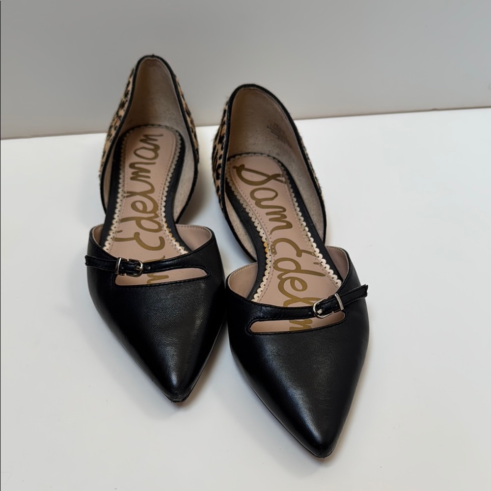 Sam Edelman Black Animal Print Flats